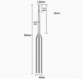 Фреза концевая по металлу AL D1*2H*20NL*4D*50L*2T с обниженной шейкой 60° (для рёберной обработки)
