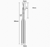 Фреза концевая по металлу AL D3*6H*30NL*4D*60L*2T с обниженной шейкой 60° (для рёберной обработки)
