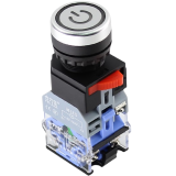 Кнопка с фиксацией LA38-11DNZS (Красный) 220V 22мм