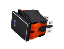 Кнопка 220v 16А 2NO с подсветкой (Красный) 28.4*22.4